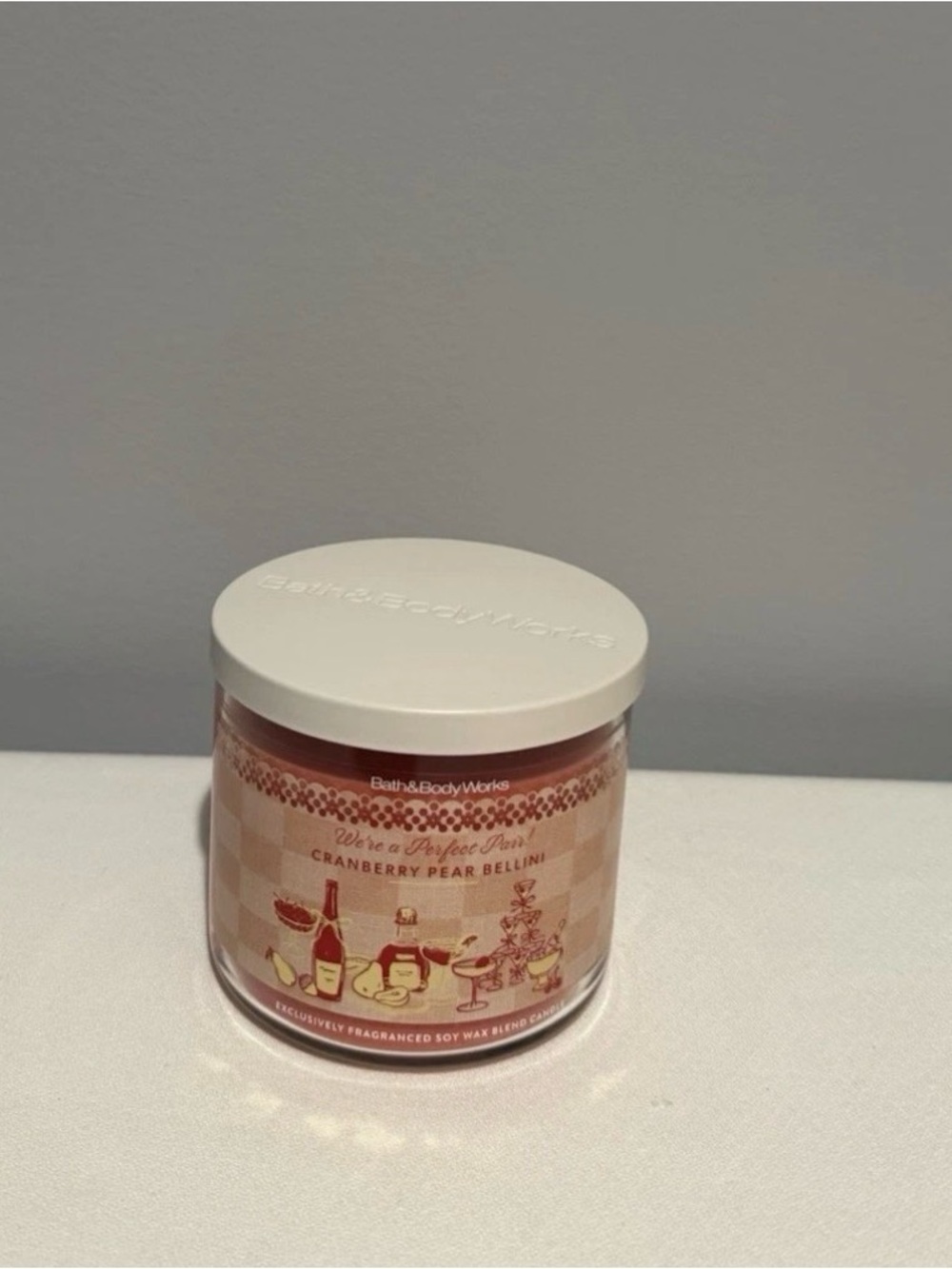 Bath & Body Works Cranberry Pear Bellini Candle Three Wick New
